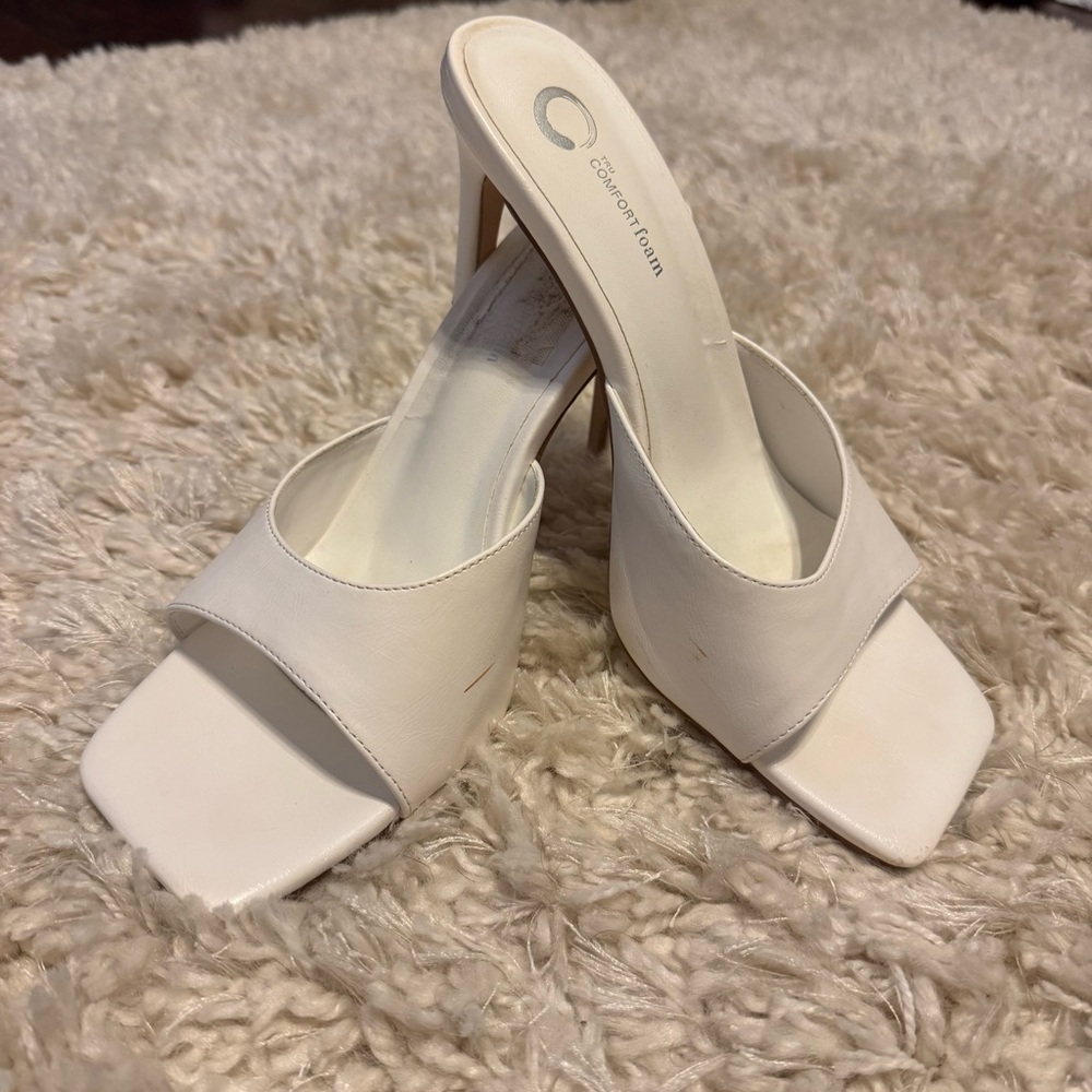 Calvin Klein White Heeled Sandals